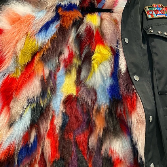 Jocelyn Military Real Fur Jacket- 2 in 1 Jacket and Vest - Picture 3 of 4